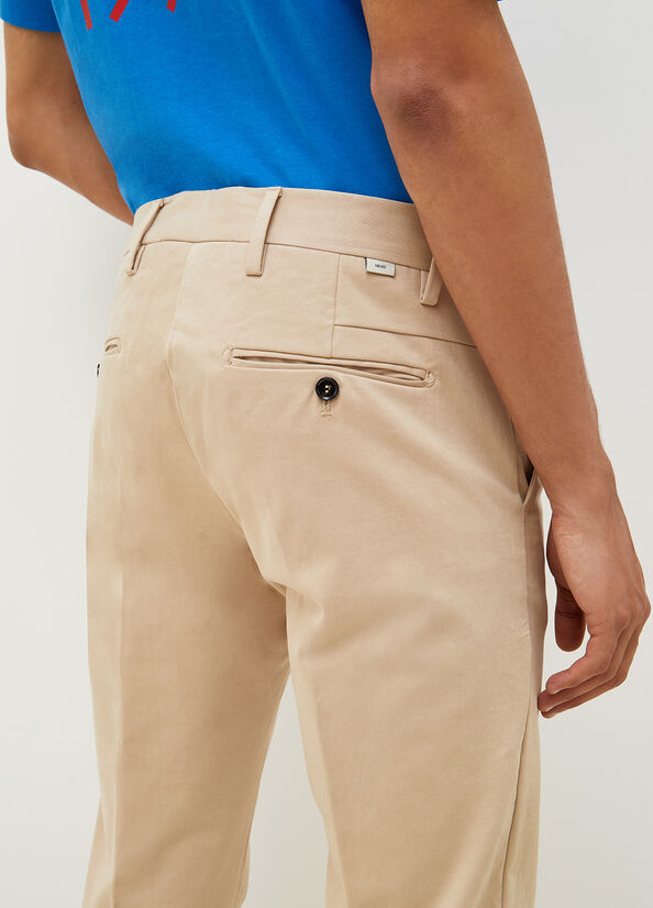 Beige Men's Liu Jo Slim Fit Chinos Pants | KPI-863107