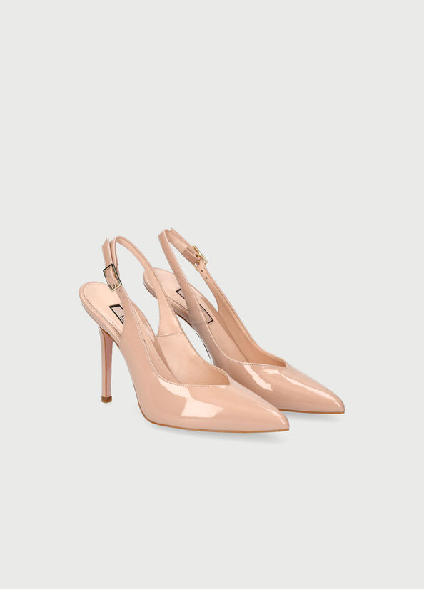 Beige Women's Liu Jo Patent Leather High Heels | LVO-243796