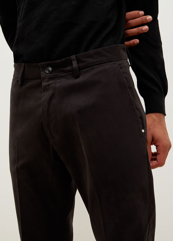 Black Men's Liu Jo Regular Fit Chinos Pants | JAP-921478