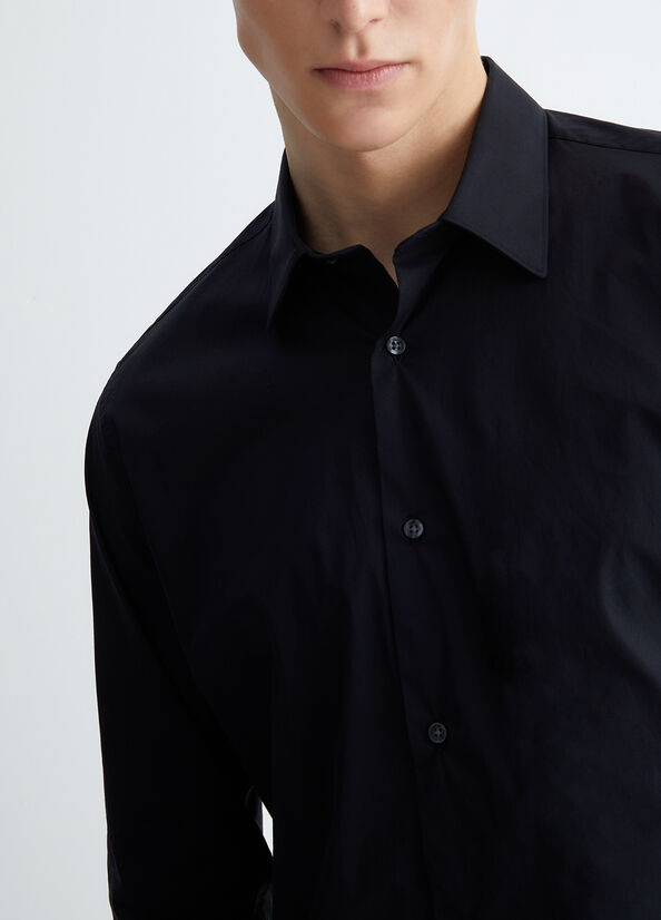 Black Men's Liu Jo Slim Fit Shirts | ELT-718096