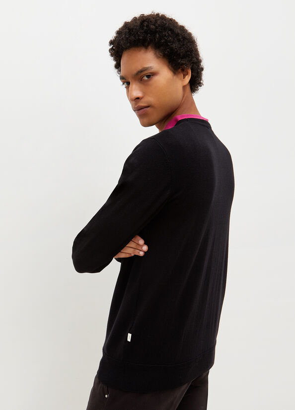 Black Men's Liu Jo Wool And Cotton Sweaters | EBL-164075