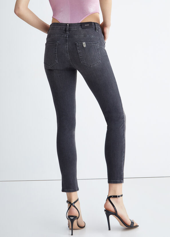 Black Women's Liu Jo Bottom Up Skinny Jeans | SXO-502194