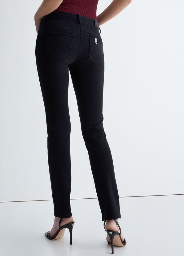 Black Women's Liu Jo Bottom-Up Slim- Slim-Fit Jeans | VTF-813756