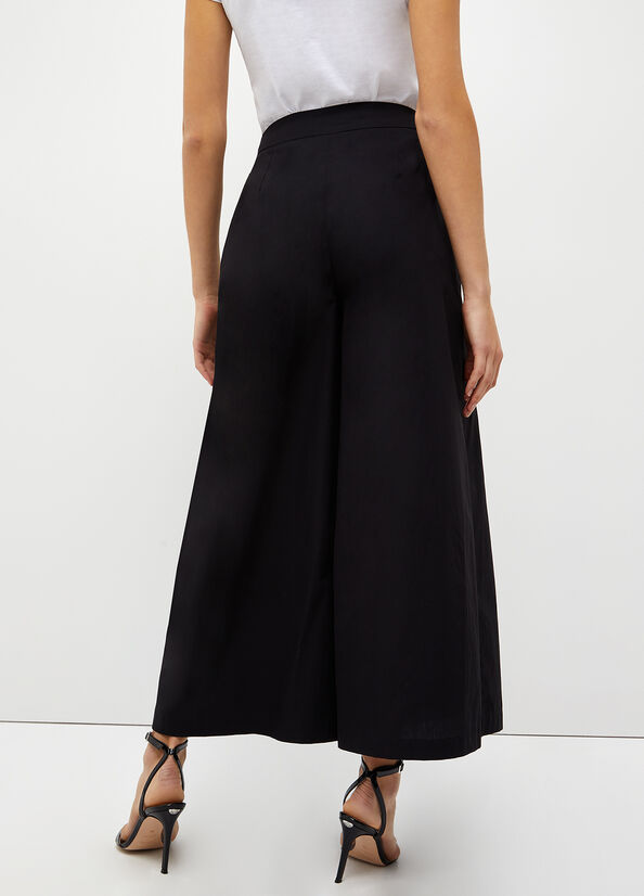 Black Women's Liu Jo Cropped Poplin Pants | USY-306925