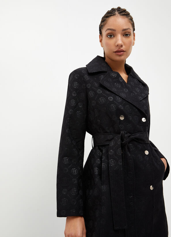 Black Women's Liu Jo Double-Breasted Trench Coats | VIF-625974