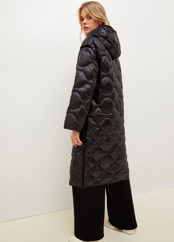 Black Women's Liu Jo Down In Quilted Technical Fabric Coats | MHL-968450