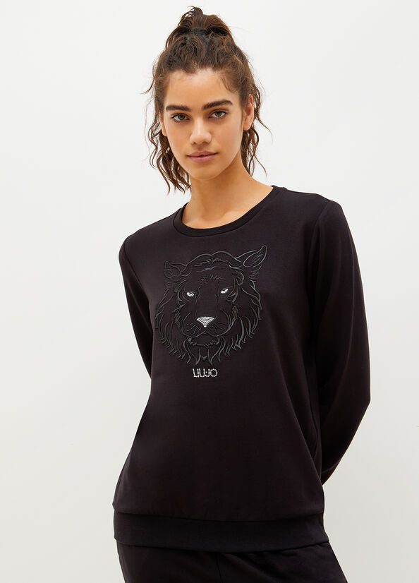 Black Women\'s Liu Jo Eco-Friendly With Lion Sweatshirts | GLW-094321