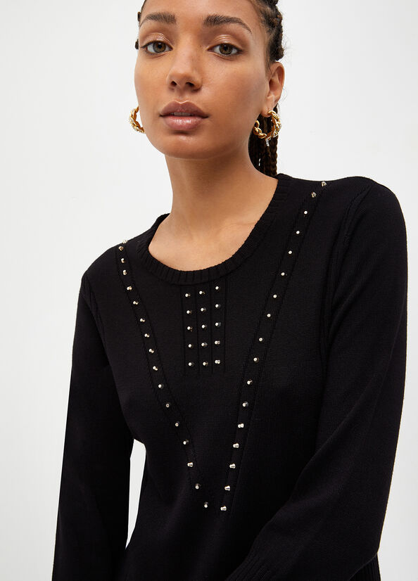 Black Women's Liu Jo Eco-Friendly With Studs Dress | VHA-752319