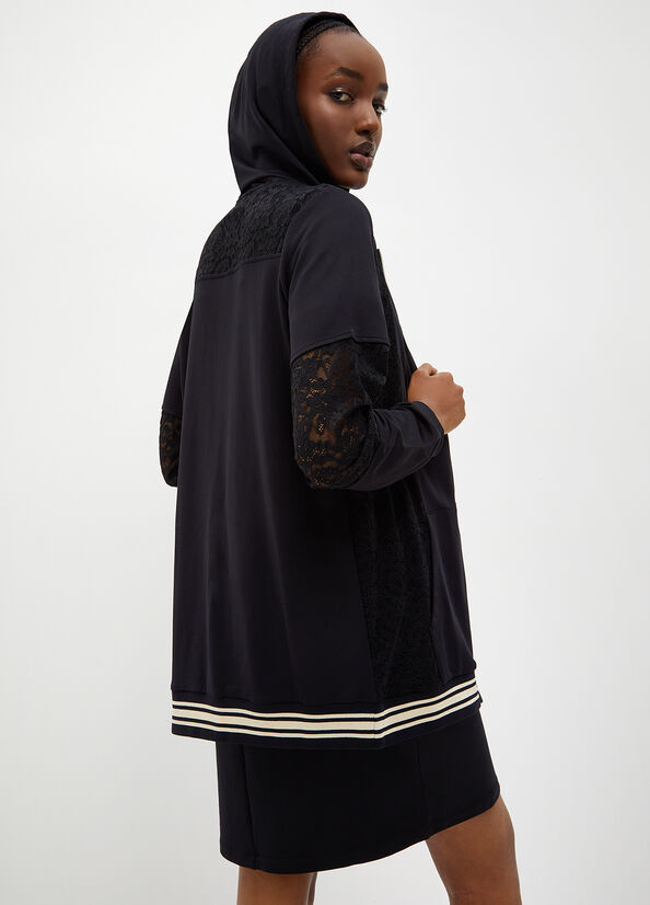 Black Women's Liu Jo Hooded With Zip Sweatshirts | FDG-156328