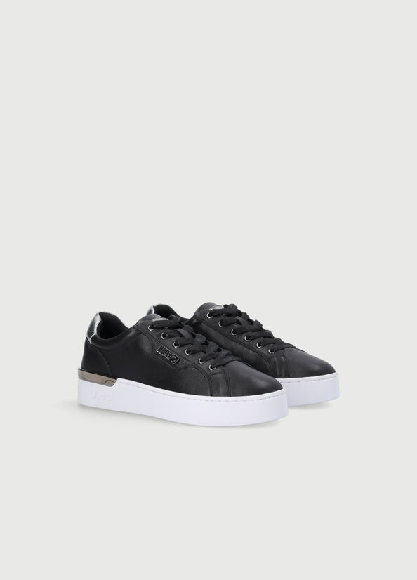 Black Women's Liu Jo Leather Sneakers | XJN-806549