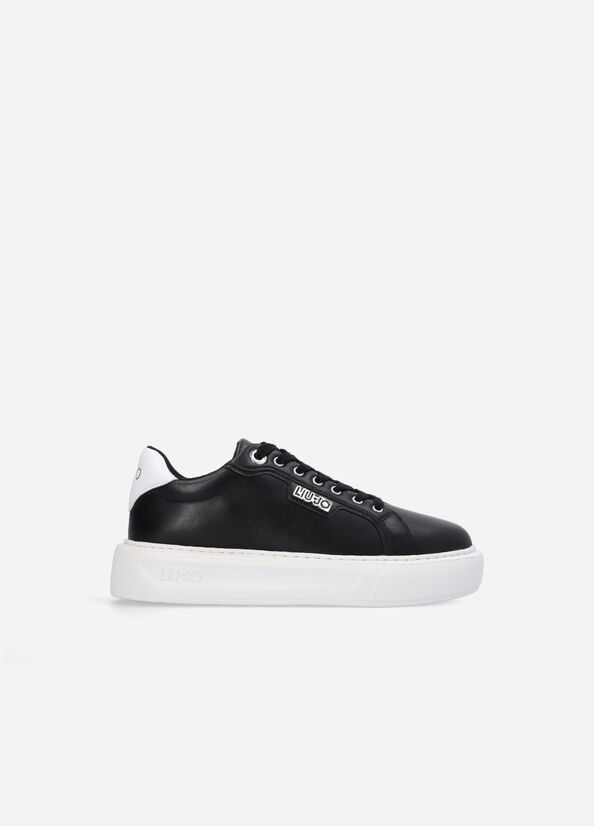 Black Women\'s Liu Jo Leather Sneakers | ZOY-758201