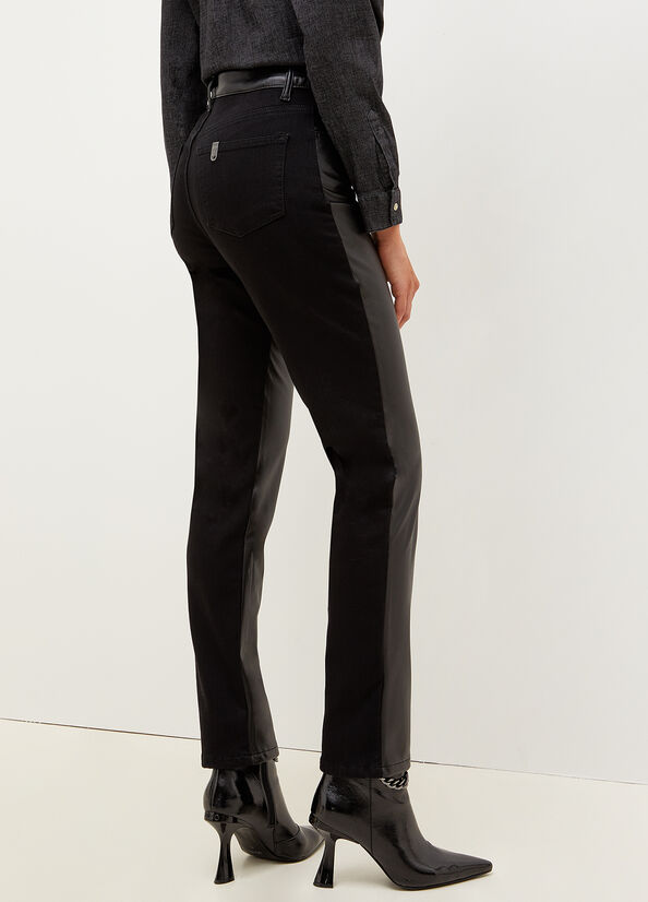 Black Women's Liu Jo Straight In Fabric Straight-Fit Jeans | NKF-187024