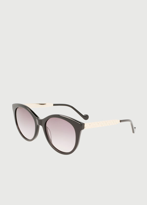 Black Women's Liu Jo Tea Cup Sunglasses | QJV-980523