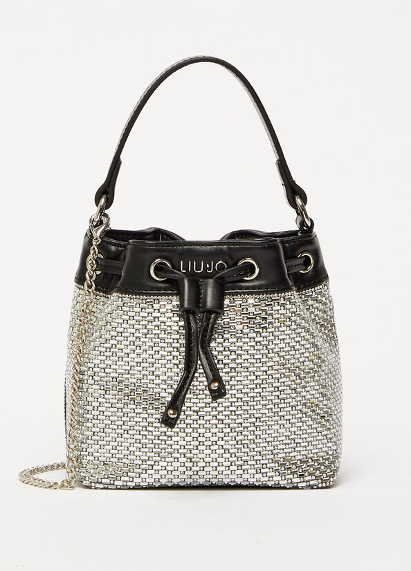 Black Women's Liu Jo With Rhinestones Bucket Bags | FCR-329518