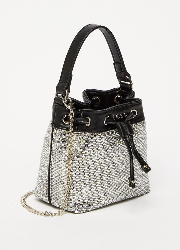 Black Women's Liu Jo With Rhinestones Bucket Bags | FCR-329518