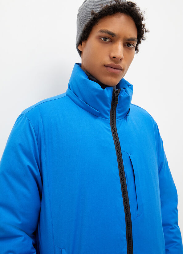 Blue Men's Liu Jo Padded With Hood Jackets | CQZ-140537