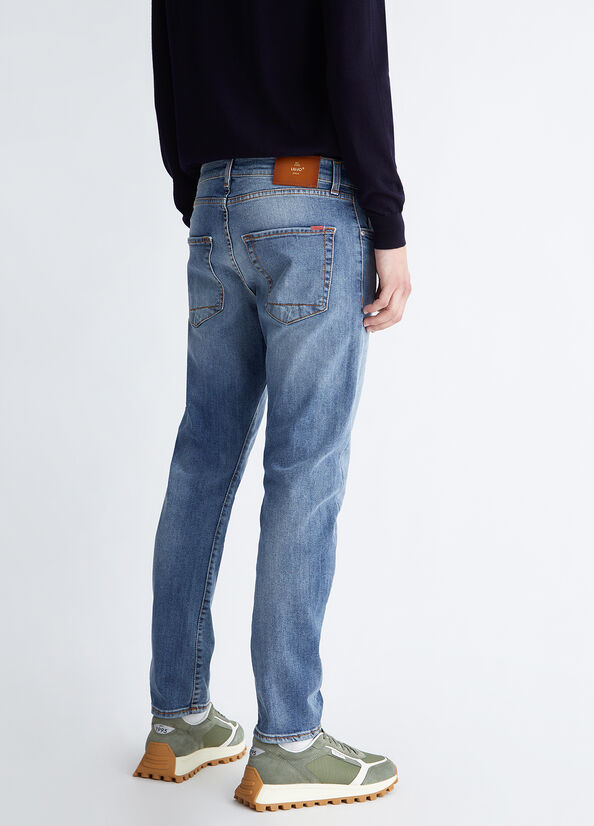 Blue Men's Liu Jo Twisted Skinny Jeans | JBQ-695083