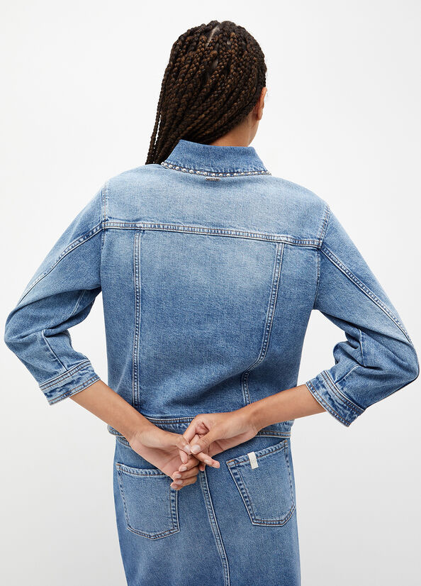 Blue Women's Liu Jo Eco-Friendly Denim Jackets | RNG-287196