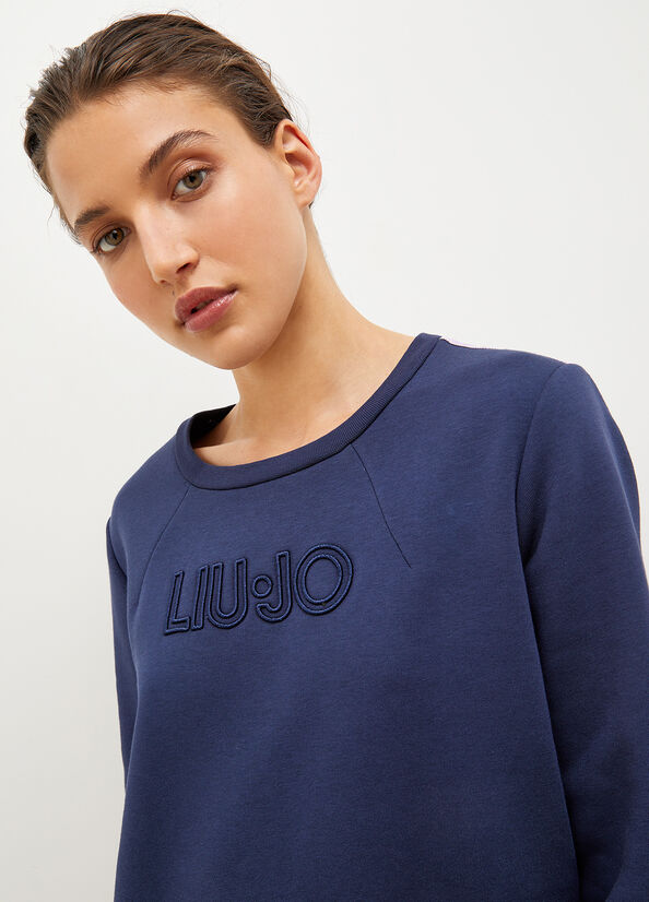 Blue Women's Liu Jo Plush With Logo Dress | QDW-185926