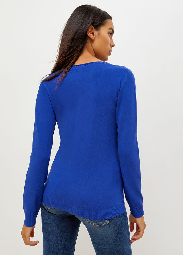 Blue Women's Liu Jo With Logo Sweaters | WSP-598124