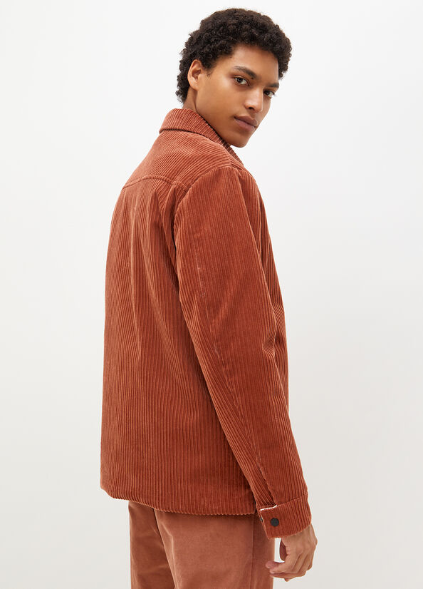 Brown Men's Liu Jo Over In Velvet Shirts | WVP-825390