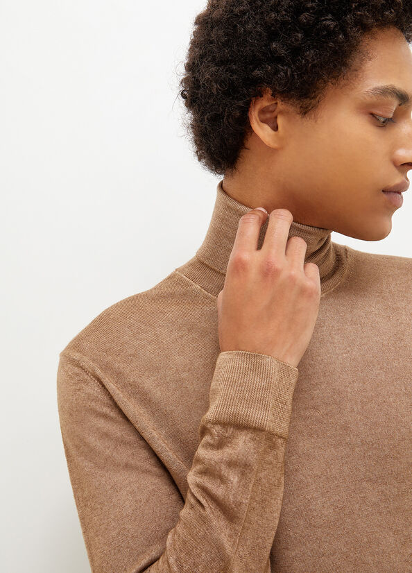 Brown Men's Liu Jo Pure Turtleneck Sweaters | IBF-423501