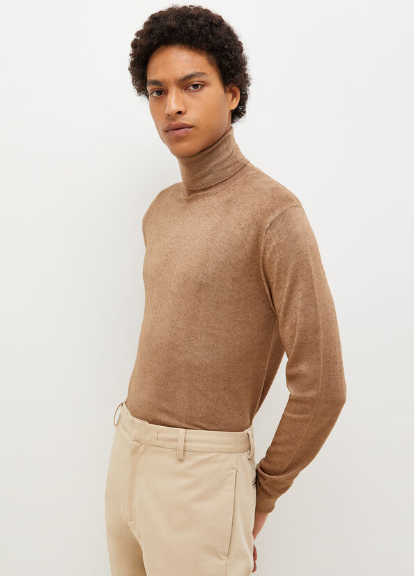 Brown Men\'s Liu Jo Pure Turtleneck Sweaters | IBF-423501