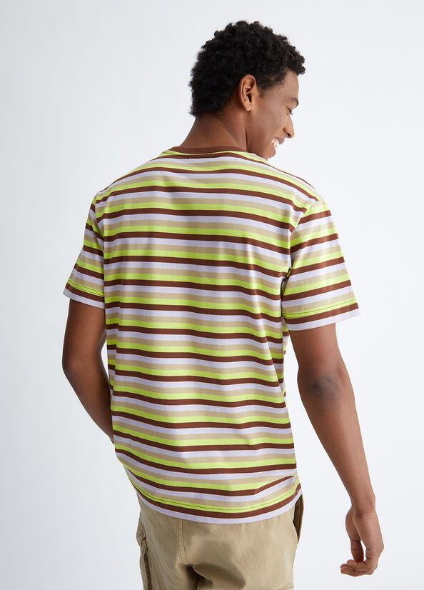 Brown Men's Liu Jo Striped T Shirts | LXJ-543720