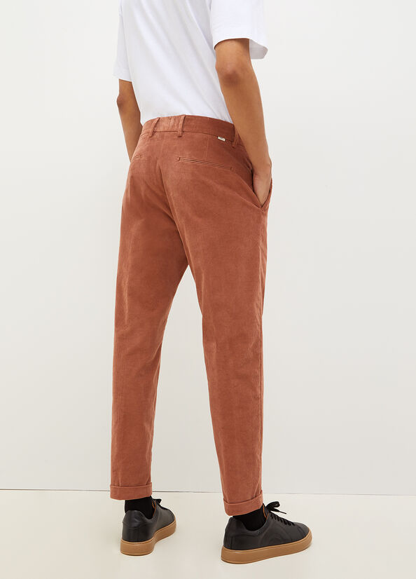 Brown Men's Liu Jo Velvet Chinos Pants | JQY-268401