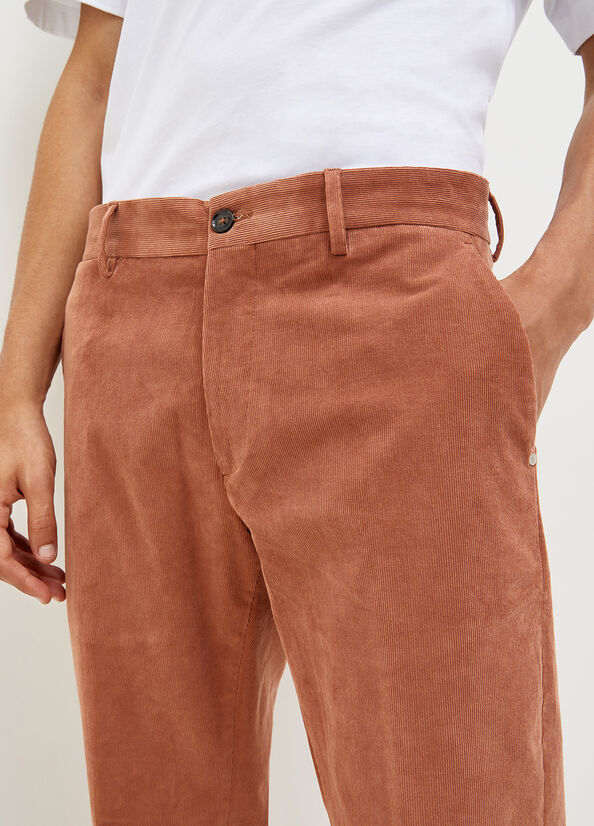 Brown Men's Liu Jo Velvet Chinos Pants | JQY-268401