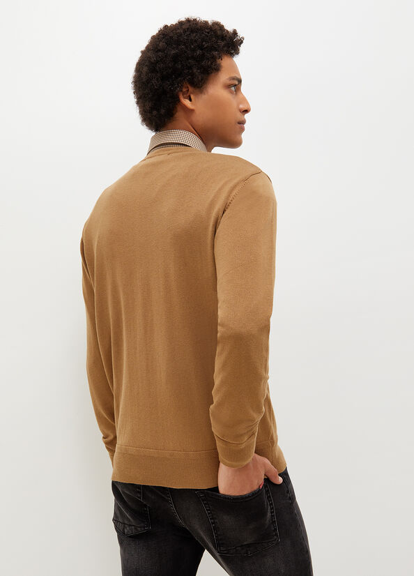 Brown Men's Liu Jo Wool And Cotton Sweaters | CPB-749683