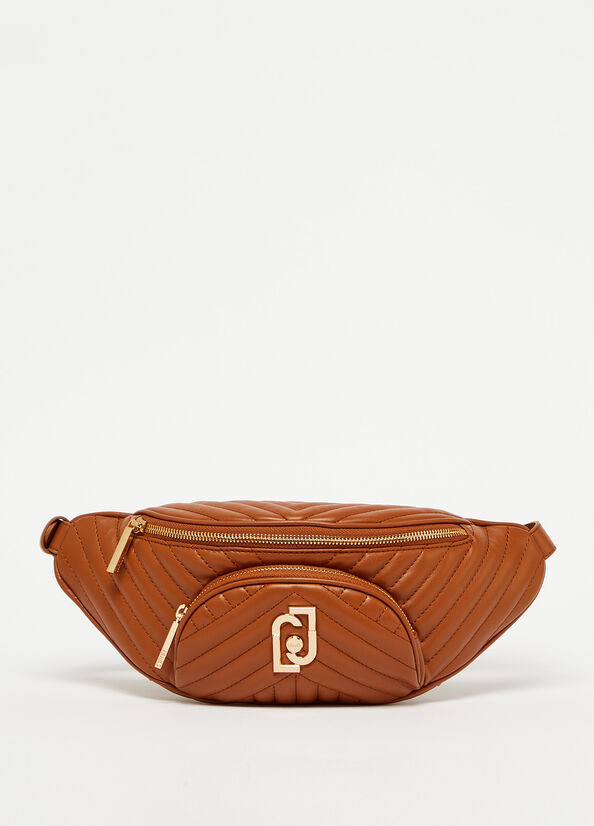 Brown Women's Liu Jo Eco-Friendly Quilted Belt Bags | RZV-479563