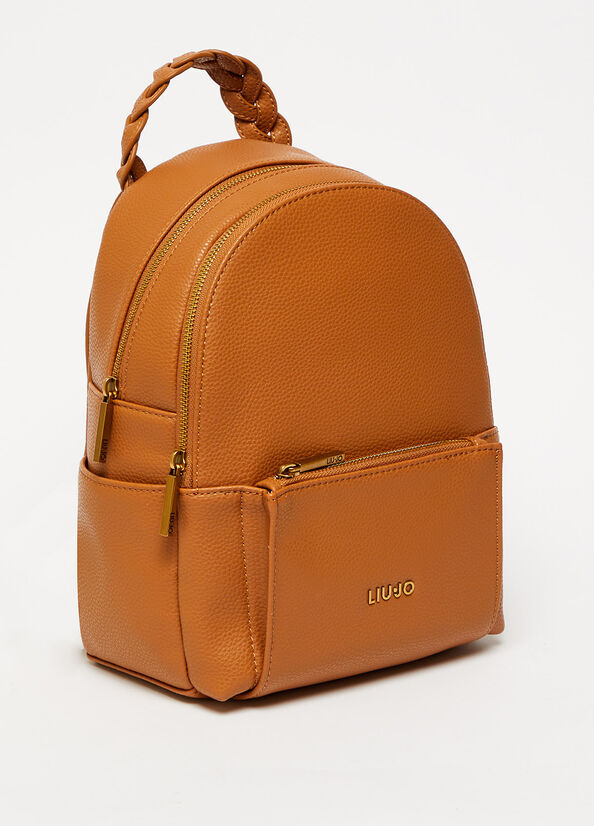 Brown Women's Liu Jo Eco-Friendly With Logo Backpacks | YNB-150683