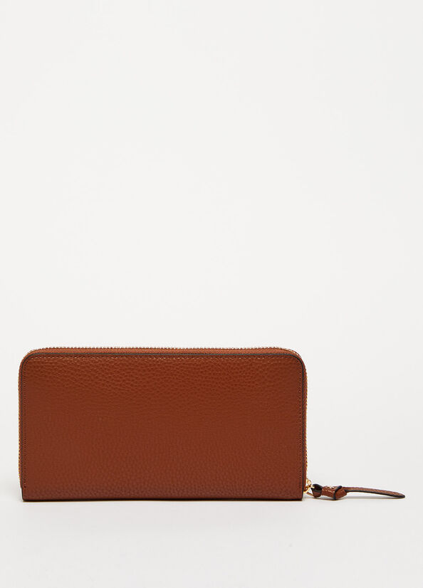 Brown Women's Liu Jo Eco-Friendly Zip-Around Wallets | VFI-650387