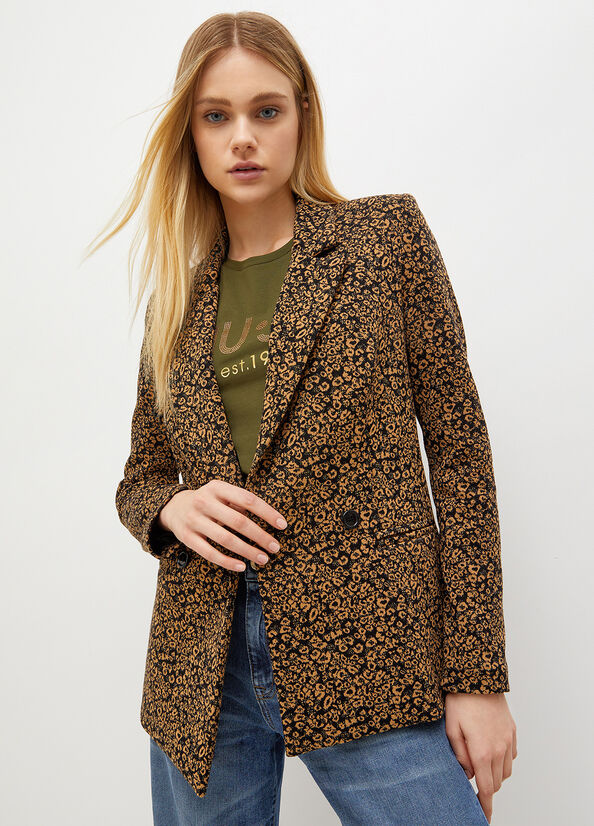 Copper Women\'s Liu Jo Animal-Print Jersey Blazer Jackets | FTY-530964