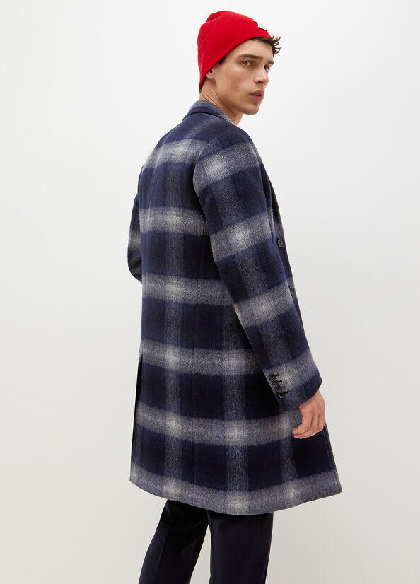 Dark Blue Men's Liu Jo Checked Jackets | LOK-951428