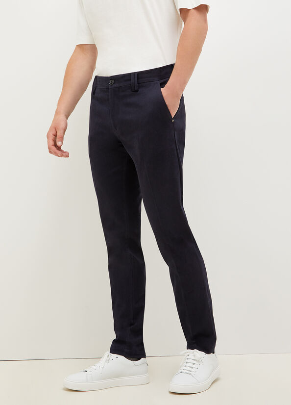 Dark Blue Men\'s Liu Jo Slim Fit Chinos Pants | XRO-209754