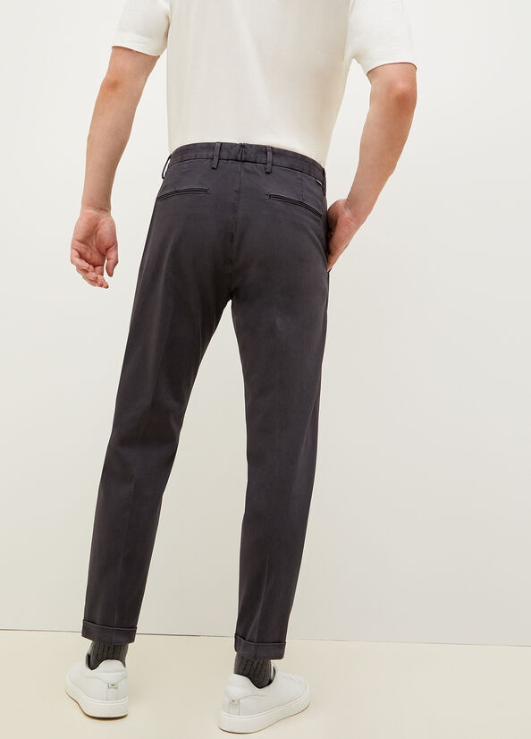 Dark Grey Men's Liu Jo Regular Fit Chinos Pants | RAZ-819572