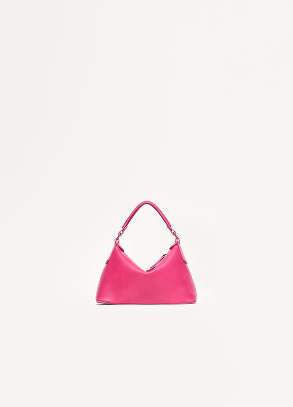 Fuchsia Women's Liu Jo Leather Mini Hobo Crossbody Bags | BJX-672834