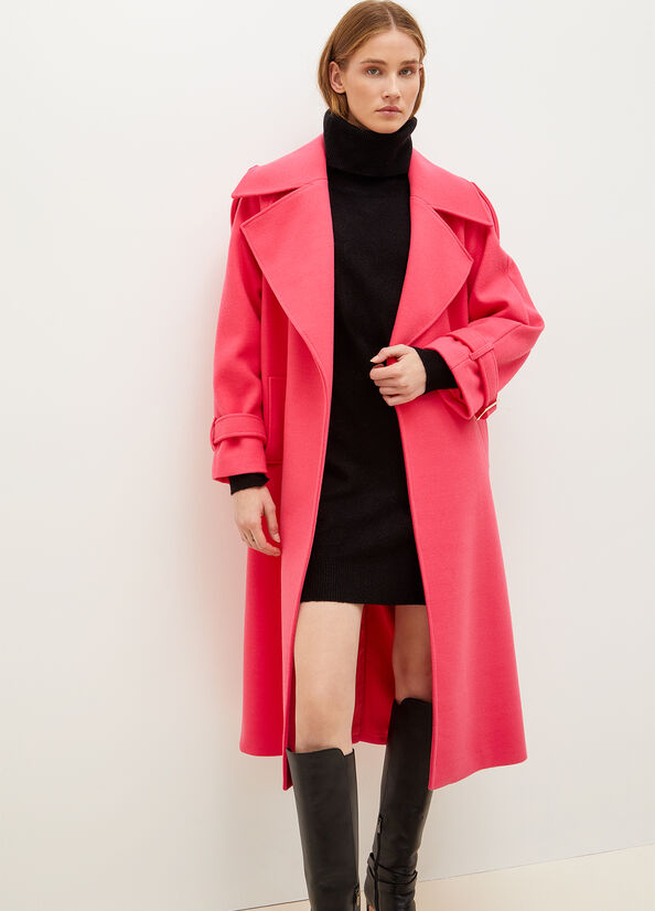 Fuchsia Women\'s Liu Jo Wool Blend Trench Coats | RKJ-049725