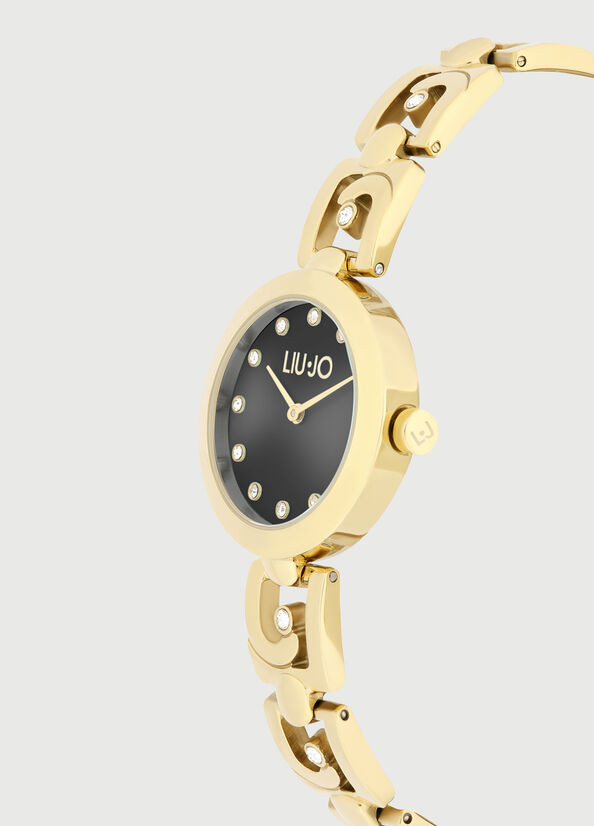 Gold / Black Women's Liu Jo Steel With Logo Watches | UTG-346580