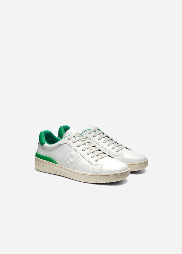 Green Men's Liu Jo Leather And Suede Sneakers | JCK-459361