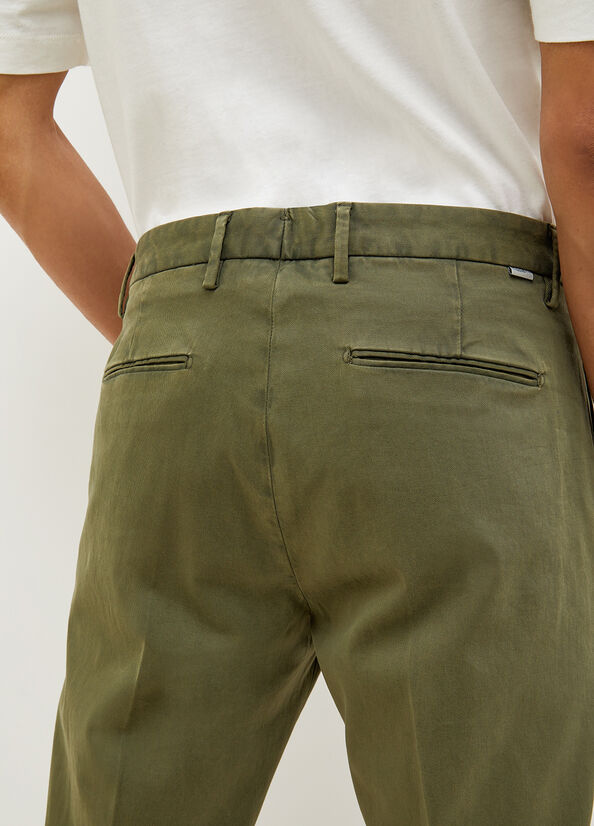 Green Men's Liu Jo Regular Fit Chinos Pants | QVS-680715