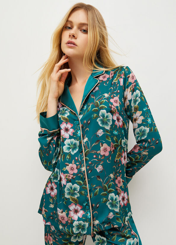 Green Women\'s Liu Jo Floral Jackets | JXR-618395