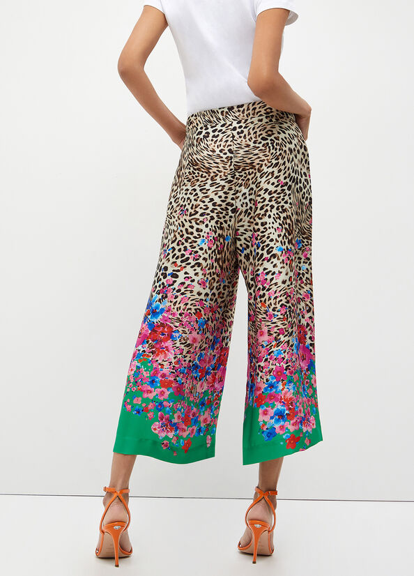 Green Women's Liu Jo Printed Palazzo Pants | VUP-362580