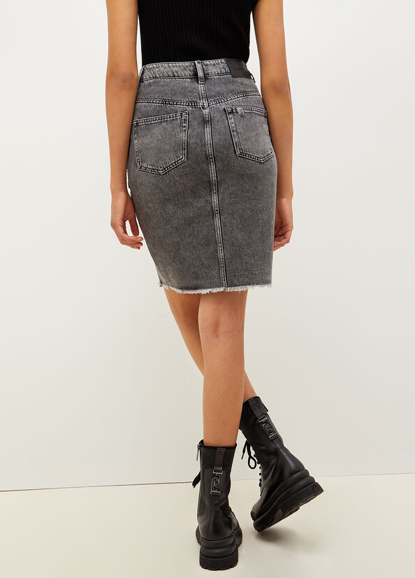 Grey Women's Liu Jo Denim With Pockets Skirts | LSO-076342