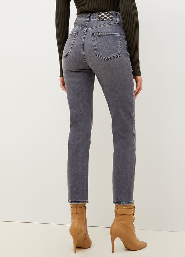 Grey Women's Liu Jo Eco-Friendly Straight Straight-Fit Jeans | IDR-749012