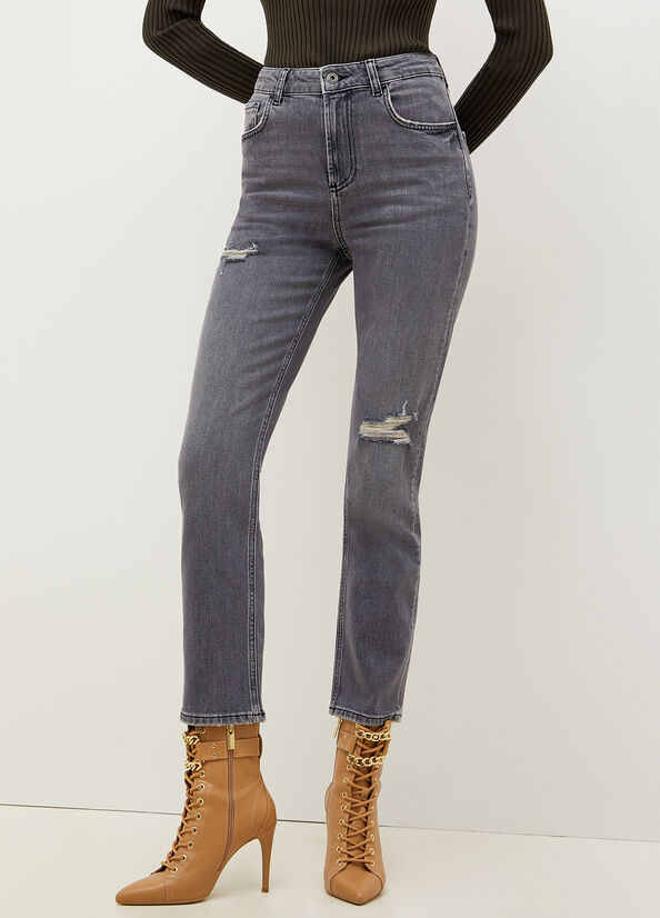 Grey Women\'s Liu Jo Eco-Friendly Straight Straight-Fit Jeans | IDR-749012