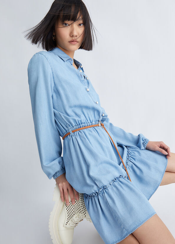 Light Blue Women's Liu Jo Denim Dress | JST-056281