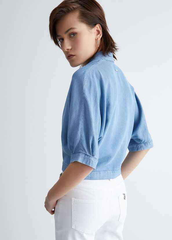 Light Blue Women's Liu Jo Denim Shirts | NCX-903826